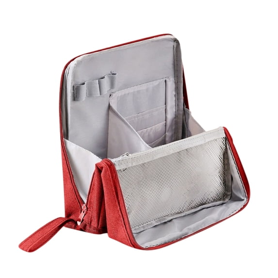 Large Capacity Standing Makeup Bag - Multi-Purpose Waterproof Toiletry Organizer with Compartments, Portable Travel Cosmetic Case