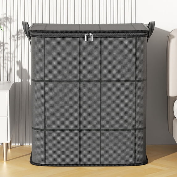 Large Capacity Storage Bag, Waterproof & Dustproof Foldable Closet Organizer, Heavy Duty Moving Bag with Handles & Zippers for Clothes, Comforters, Blankets ( 140L )