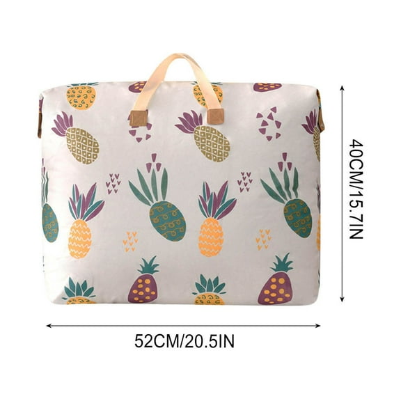 Large Capacity Storage Bag with Handle - Foldable Storage Bucket for Quilt Blanket