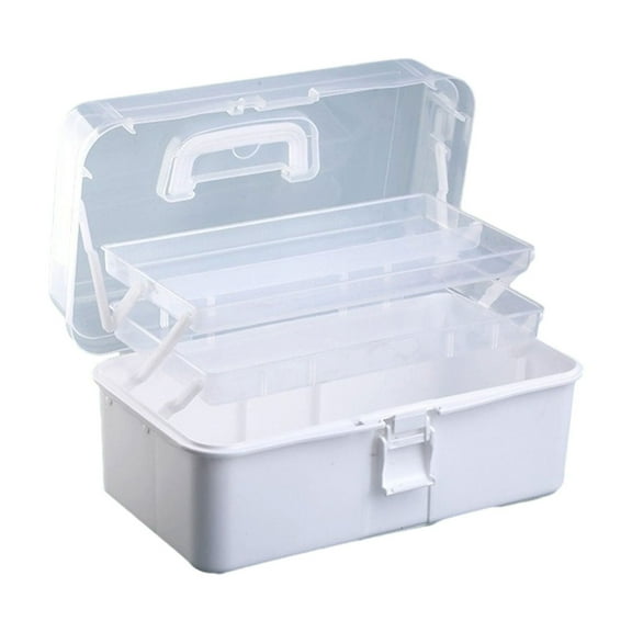 Large Capacity Storage Box Three-Layer Storage Case with Handle Plastic Box for Art Materials Paints