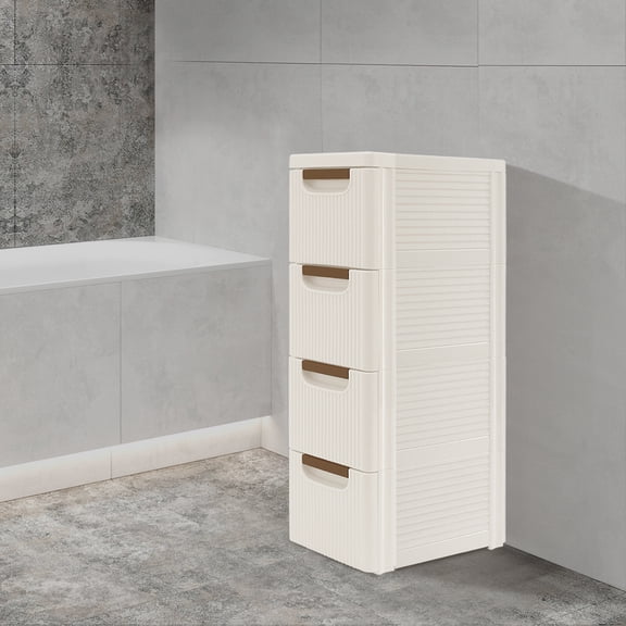 Large Capacity Storage Cabinet, 4 Layers Deep Drawer Storage Cabinet, 73.5x42x19cm, PP Material, for Bedroom Bathroom Office, Makeup Organizer Shelf