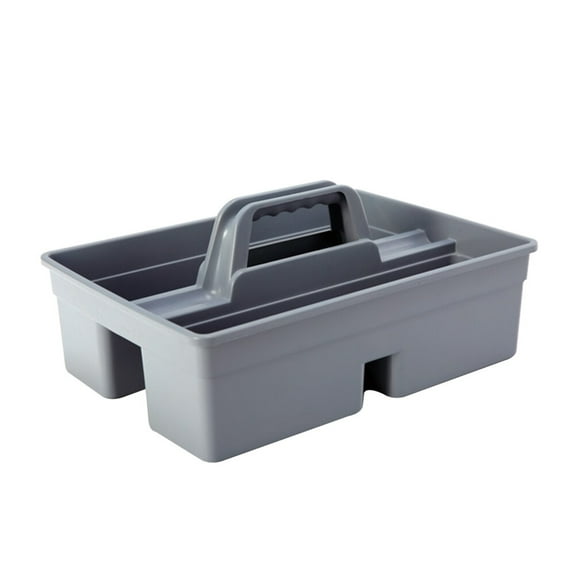 Large Capacity Storage Tray Portable Dual Sides Tool Basket Car Item Cleaning Tool Plastic Storage Box with Handle (Grey)