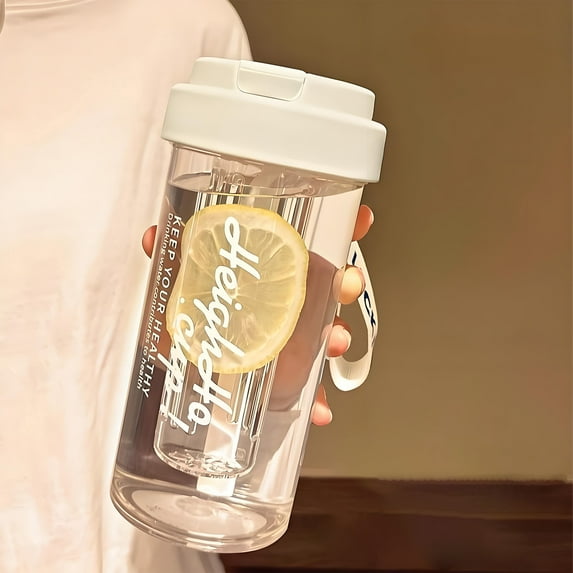 Large Capacity Straw Water Bottle with Leak-Proof Seal for Students and Office Workers, Portable Herbal Tea Cup for Sports and Outdoor Activities