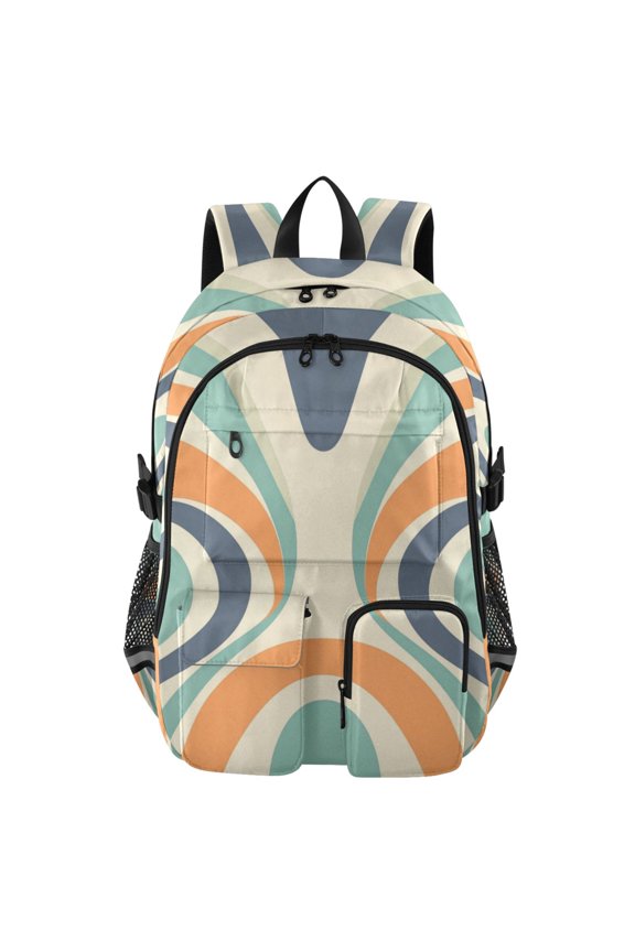Large Capacity Student Backpack, 14 Inch Laptop Backpack, Wear-Resistant Polyester Travel Backpack with Reflective Strips for Commuting Outdoor Super Beautiful Fringe
