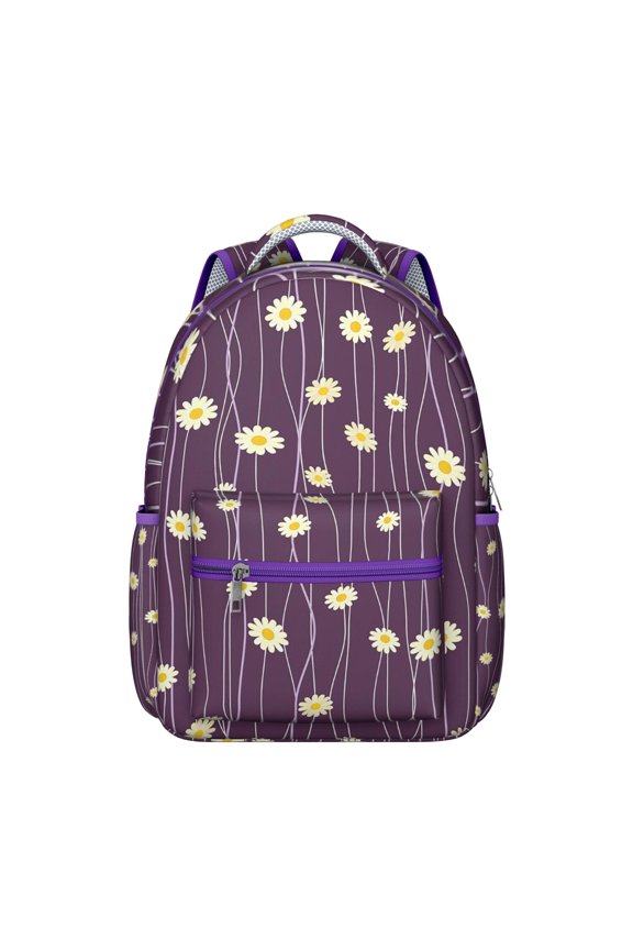 "Large Capacity Sunflower Backpack - Beautiful Wildflowers Design School Bag for Women Teens, Durable Water-Resistant Material, Comfortable Straps, Perfect for Books and Laptop Storage"