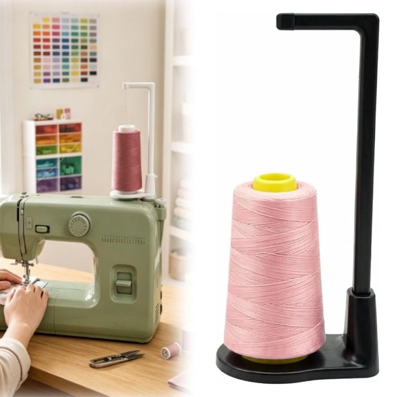 Large Capacity Thread Spool Stand for Sewing Machine,Universal Cone Thread Holder,with Anti-Tangle Guide & Steady Base Fits Most Machines,for Sewing Lovers (Black)