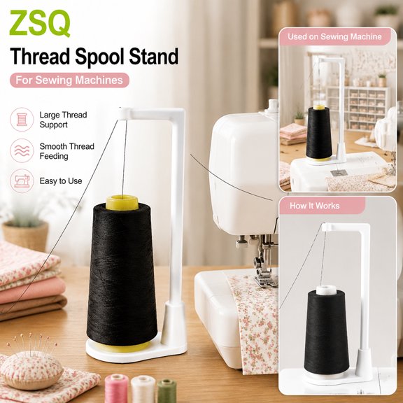 Large Capacity Thread Spool Stand for Sewing Machine, Universal Sewing Thread Holder with Spool Bracket, Vertical Cone Thread Holder Organizer Large Thread Cones, Household Sewing Machine Accessories
