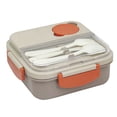 thumbnail image 1 of Large Capacity Three Compartment Lunch Box with Tableware, Portable Sealed Meal Container for Workers, Microwave Safe And Leak-Proof Bento Box for Office And Travel, 1 Lunch Box, 1 of 7