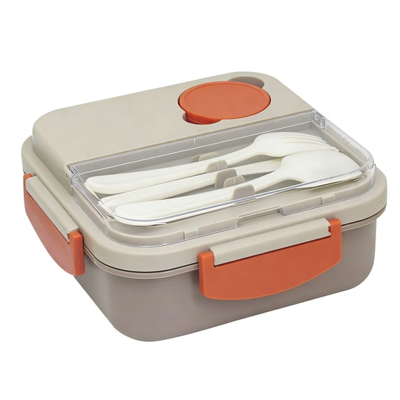 Large Capacity Three Compartment Lunch Box with Tableware, Portable Sealed Meal Container for Workers, Microwave Safe And Leak-Proof Bento Box for Office And Travel, 1 Lunch Box