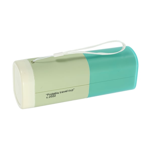 Large Capacity Toothbrush Case with Cup Traveling Toothbrush Holders PP PE Green Beige 7.87"x3.07"x2.28"