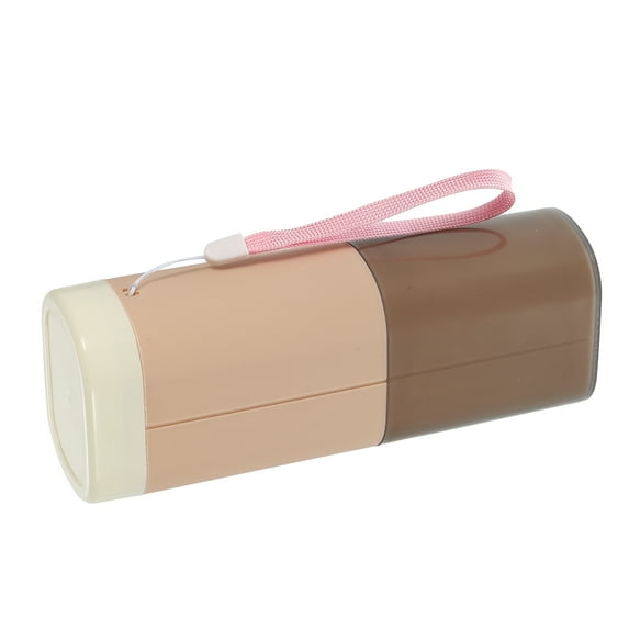 Large Capacity Toothbrush Case with Cups Toothbrush Holders PP PE Pink Brown Beige 7.87"x3.07"x2.28"