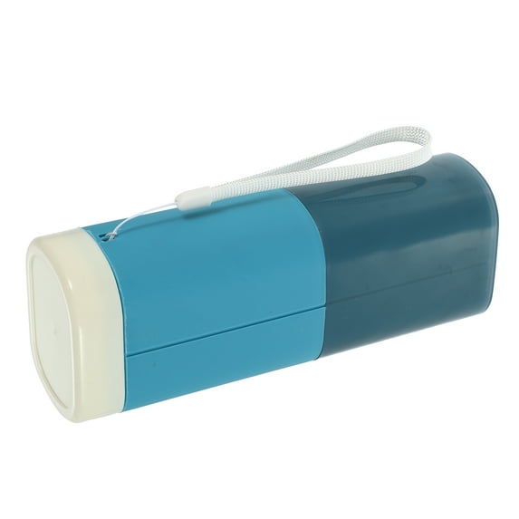 Large Capacity Toothbrush Case with Cups Traveling Toothbrush Holders PP PE Blue Beige 7.87"x3.07"x2.28"