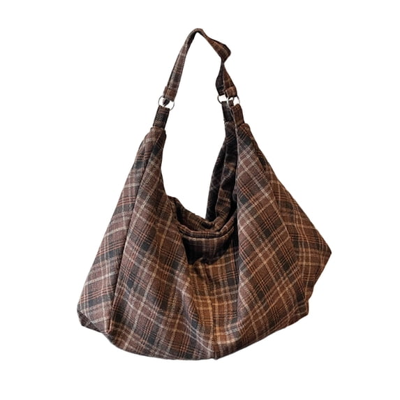 Large Capacity Tote Backpack Convertible Shoulder Crossbody With Checkered Pattern