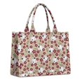 thumbnail image 1 of Large Capacity Tote Bag,Beige Baseballs with Flowers Pattern Handbag Fashion Luxury Tote Bag,15.7"x13"x 5.1" Inches,Laptop Compatible, 1 of 6