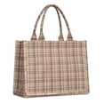 thumbnail image 1 of Large Capacity Tote Bag,Beige Brown and Red Checkered Pattern Handbag Fashion Luxury Tote Bag,15.7"x13"x 5.1" Inches,Laptop Compatible, 1 of 6