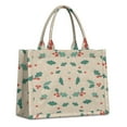 thumbnail image 1 of Large Capacity Tote Bag,Beige Christmas Holly Pattern Handbag Fashion Luxury Tote Bag,15.7"x13"x 5.1" Inches,Laptop Compatible, 1 of 6