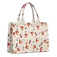 thumbnail image 1 of Large Capacity Tote Bag,Beige Christmas Santa Pattern Handbag Fashion Luxury Tote Bag,15.7"x13"x 5.1" Inches,Laptop Compatible, 1 of 6