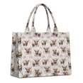 thumbnail image 1 of Large Capacity Tote Bag,Beige Highland Cow Flower Pattern Handbag Fashion Luxury Tote Bag,15.7"x13"x 5.1" Inches,Laptop Compatible, 1 of 6