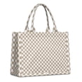 thumbnail image 1 of Large Capacity Tote Bag,Beige and White Checkerboard Pattern Handbag Fashion Luxury Tote Bag,15.7"x13"x 5.1" Inches,Laptop Compatible, 1 of 6