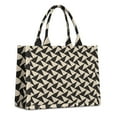 thumbnail image 1 of Large Capacity Tote Bag,Black Beige Chevron Pattern Handbag Fashion Luxury Tote Bag,15.7"x13"x 5.1" Inches,Laptop Compatible, 1 of 6