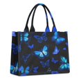 thumbnail image 1 of Large Capacity Tote Bag,Black Blue Butterfly Pattern Handbag Fashion Luxury Tote Bag,15.7"x13"x 5.1" Inches,Laptop Compatible, 1 of 6