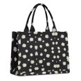 thumbnail image 1 of Large Capacity Tote Bag,Black Daisy Flower White Blooms Pattern Handbag Fashion Luxury Tote Bag,15.7"x13"x 5.1" Inches,Laptop Compatible, 1 of 6