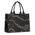 thumbnail image 1 of Large Capacity Tote Bag,Black Gold Marble Pattern Handbag Fashion Luxury Tote Bag,15.7"x13"x 5.1" Inches,Laptop Compatible, 1 of 6