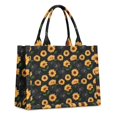 thumbnail image 1 of Large Capacity Tote Bag,Black Green Leaf Sunflower Pattern Handbag Fashion Luxury Tote Bag,15.7"x13"x 5.1" Inches,Laptop Compatible, 1 of 6