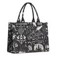thumbnail image 1 of Large Capacity Tote Bag,Black Halloween Letter Bat Pattern Handbag Fashion Luxury Tote Bag,15.7"x13"x 5.1" Inches,Laptop Compatible, 1 of 6