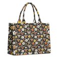 thumbnail image 1 of Large Capacity Tote Bag,Black Highland Cow Flower Pattern Handbag Fashion Luxury Tote Bag,15.7"x13"x 5.1" Inches,Laptop Compatible, 1 of 1
