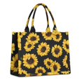 thumbnail image 1 of Large Capacity Tote Bag,Black Sunflower Pattern Handbag Fashion Luxury Tote Bag,15.7"x13"x 5.1" Inches,Laptop Compatible, 1 of 6