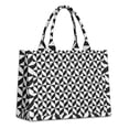 thumbnail image 1 of Large Capacity Tote Bag,Black White Geometric Checkered Pattern Handbag Fashion Luxury Tote Bag,15.7"x13"x 5.1" Inches,Laptop Compatible, 1 of 6