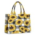 thumbnail image 1 of Large Capacity Tote Bag,Black White Gray Checker Sunflower Pattern Handbag Fashion Luxury Tote Bag,15.7"x13"x 5.1" Inches,Laptop Compatible, 1 of 6