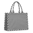 thumbnail image 1 of Large Capacity Tote Bag,Black White Triangle Checkered Pattern Handbag Fashion Luxury Tote Bag,15.7"x13"x 5.1" Inches,Laptop Compatible, 1 of 6