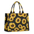 thumbnail image 1 of Large Capacity Tote Bag,Black Yellow Sunflower Pattern Handbag Fashion Luxury Tote Bag,15.7"x13"x 5.1" Inches,Laptop Compatible, 1 of 6