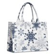 thumbnail image 1 of Large Capacity Tote Bag,Blue Christmas Snowflake Pattern Handbag Fashion Luxury Tote Bag,15.7"x13"x 5.1" Inches,Laptop Compatible, 1 of 6