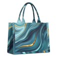 thumbnail image 1 of Large Capacity Tote Bag,Blue Gold Marble Pattern Handbag Fashion Luxury Tote Bag,15.7"x13"x 5.1" Inches,Laptop Compatible, 1 of 6