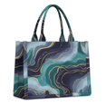 thumbnail image 1 of Large Capacity Tote Bag,Blue Green Gold Marble Pattern Handbag Fashion Luxury Tote Bag,15.7"x13"x 5.1" Inches,Laptop Compatible, 1 of 6