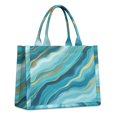 thumbnail image 1 of Large Capacity Tote Bag,Blue Marble Gold Line Pattern Handbag Fashion Luxury Tote Bag,15.7"x13"x 5.1" Inches,Laptop Compatible, 1 of 6