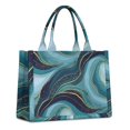 thumbnail image 1 of Large Capacity Tote Bag,Blue Marble Gold Wave Pattern Handbag Fashion Luxury Tote Bag,15.7"x13"x 5.1" Inches,Laptop Compatible, 1 of 6