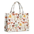 thumbnail image 1 of Large Capacity Tote Bag,Brown Mushroom Leaf White Pattern Handbag Fashion Luxury Tote Bag,15.7"x13"x 5.1" Inches,Laptop Compatible, 1 of 6