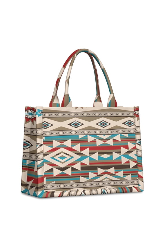 Large Capacity Tote Bag,Brown Triangular Geometric Pattern Handbag Fashion Luxury Tote Bag,15.7"x13"x 5.1" Inches,Laptop Compatible