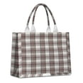 thumbnail image 1 of Large Capacity Tote Bag,Brown and White Checkerboard Checkered Pattern Handbag Fashion Luxury Tote Bag,15.7"x13"x 5.1" Inches,Laptop Compatible, 1 of 6