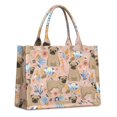 thumbnail image 1 of Large Capacity Tote Bag,Bulldog Dog and Flower Florals Handbag Fashion Luxury Tote Bag,15.7"x13"x 5.1" Inches,Laptop Compatible, 1 of 6