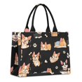 thumbnail image 1 of Large Capacity Tote Bag,Cartoon Corgi Dog and Footprints Handbag Fashion Luxury Tote Bag,15.7"x13"x 5.1" Inches,Laptop Compatible, 1 of 6