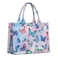 thumbnail image 1 of Large Capacity Tote Bag,Colorful Butterfly Pastel Pattern Handbag Fashion Luxury Tote Bag,15.7"x13"x 5.1" Inches,Laptop Compatible, 1 of 6