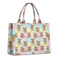 thumbnail image 1 of Large Capacity Tote Bag,Colorful Highland Cow Flower Pattern Handbag Fashion Luxury Tote Bag,15.7"x13"x 5.1" Inches,Laptop Compatible, 1 of 6