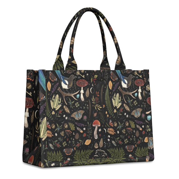 Large Capacity Tote Bag,Colorful Mushroom Sketch Light Pattern Handbag Fashion Luxury Tote Bag,15.7"x13"x 5.1" Inches,Laptop Compatible