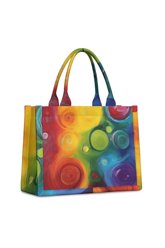 Large Capacity Tote Bag,Colorful Tie Dye Circle Swirl Pattern Handbag Fashion Luxury Tote Bag,15.7"x13"x 5.1" Inches,Laptop Compatible