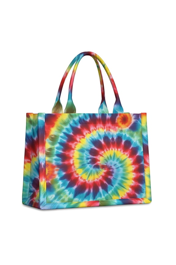 Large Capacity Tote Bag,Colorful Tie Dye Pattern Handbag Fashion Luxury Tote Bag,15.7"x13"x 5.1" Inches,Laptop Compatible